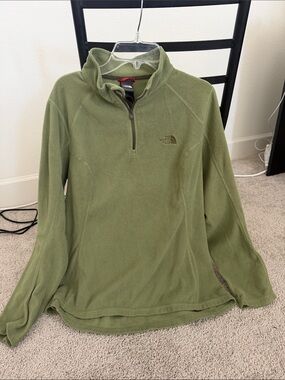 The North Face Olive Green Quarter-Zip Fleece Pullover